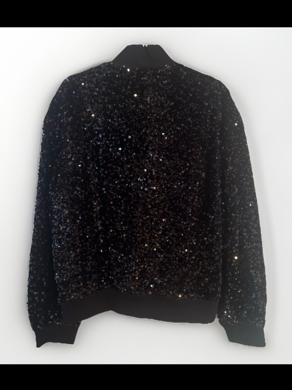 Fashion Nova Textured Blinged Out Sequin Bomber Jacket Size L - Picture 2 of 4